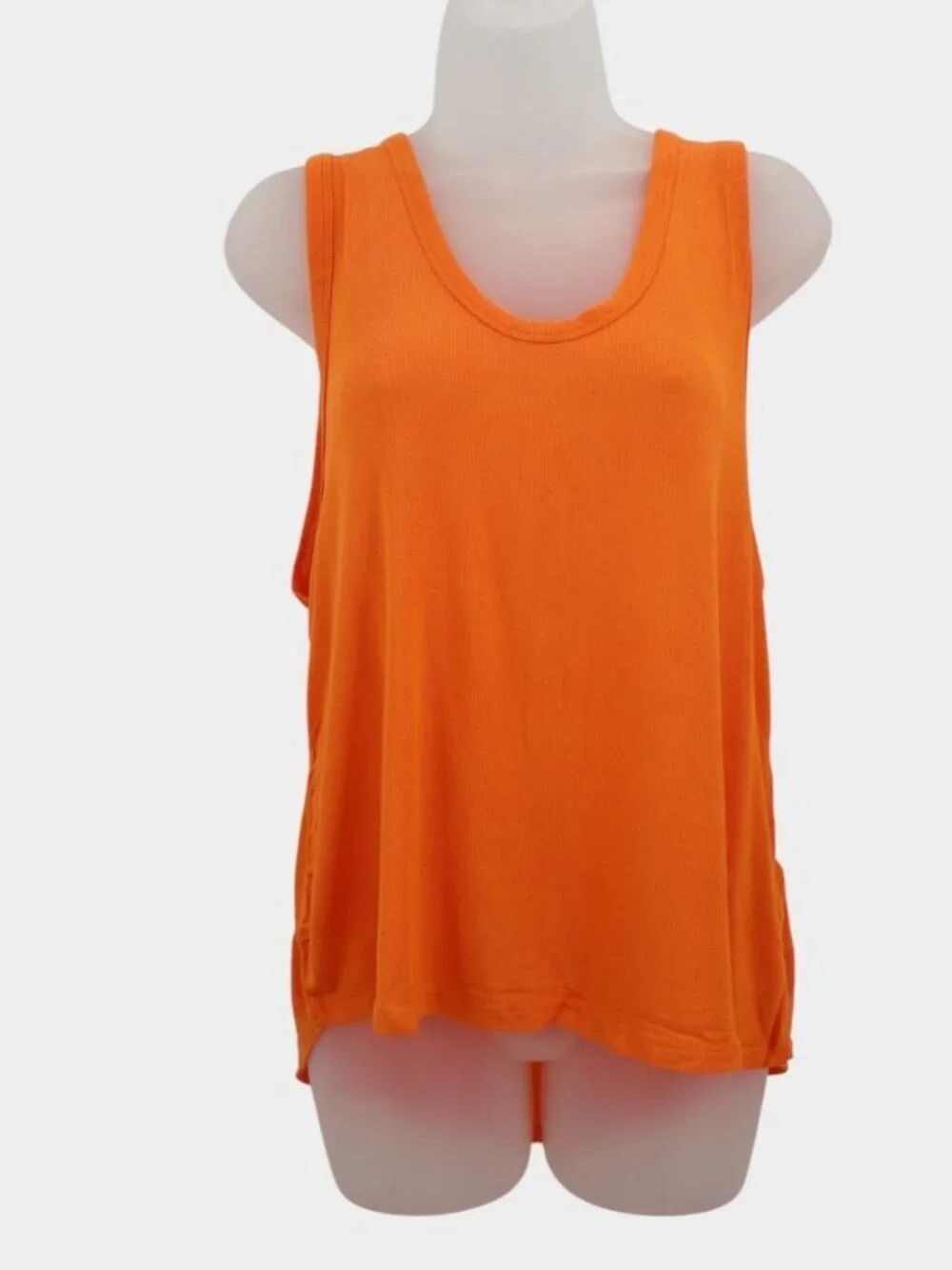 Free People Take the Plunge Tank Top Orange OB948615 Scoop Neck Size L NWT